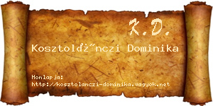 Kosztolánczi Dominika névjegykártya